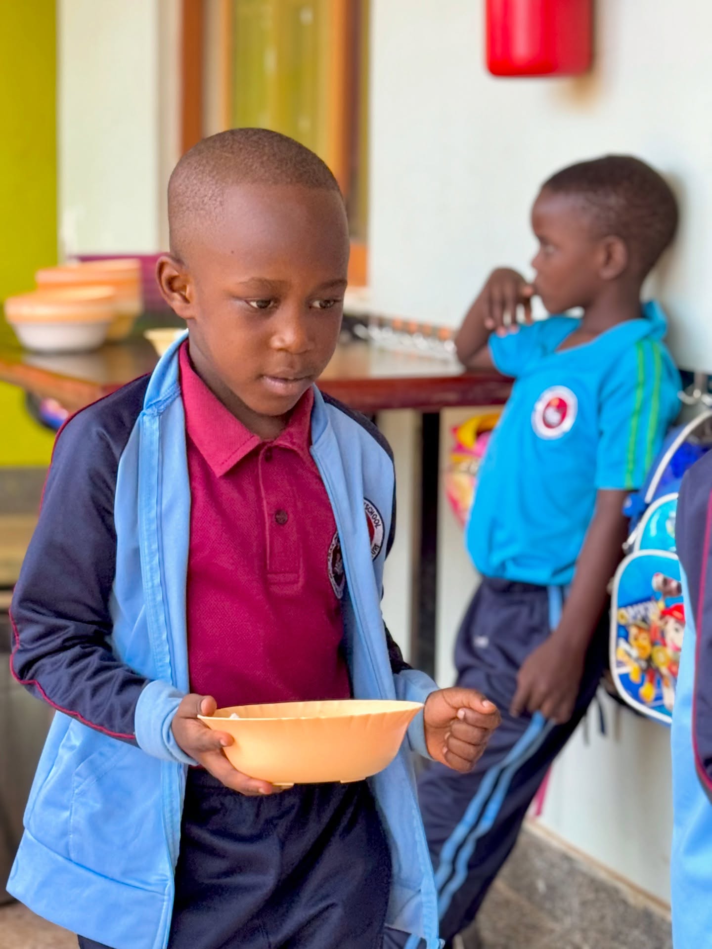 Children cooking in class