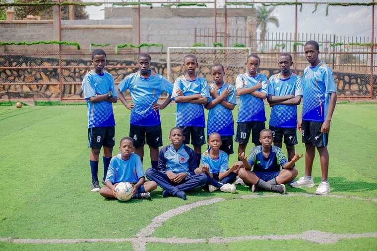 Children playing football at ABAA
